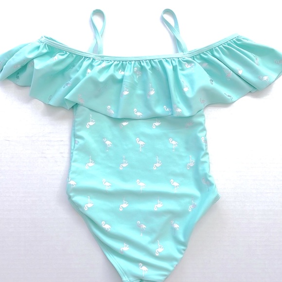 The Children’s Place Mint Green Flamingo Swimsuit, Size XS/4 - Picture 3 of 4